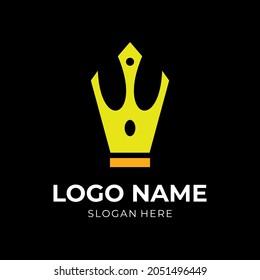 crown royal logo template with flat gold color style