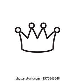 crown royalty monarchy icon on white background vector illustration thick line