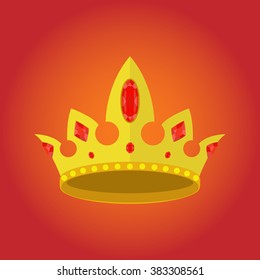 Crown with rubies vector design 