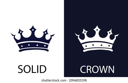The crown of the ruler of the state is executed in a solid style. A symbol of power. Icon for dark and light backgrounds. Vector illustration.