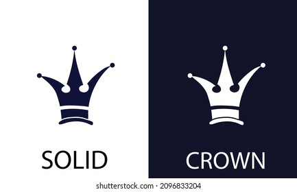 The crown of the ruler of the state is executed in a solid style. A symbol of power. Icon for dark and light backgrounds. Vector illustration.