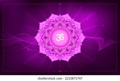 Crown or Sahasrara Chakra -vector Symbol design