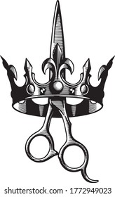 Dibujo del logotipo Crown & Scissors