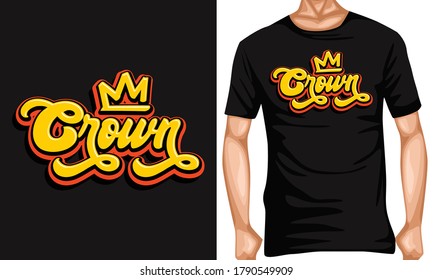 crown script lettering  .lettering typography quotes . inspiration and motivational typography quotes for t-shirt and poster design illustration - vector

