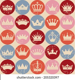 Crown seamless pattern.