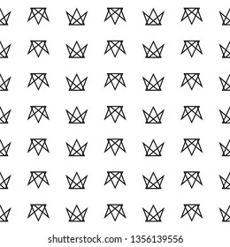 Crown seamless pattern. Hand drawing texture, abstract, vintage design for t-shirt and fashion, textile, black, white.