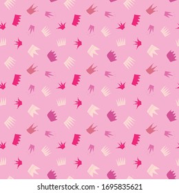 Crown Seamless Pattern, hand drawn royal doodles background, Vector Illustration.