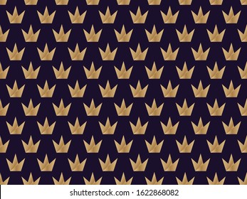 Crown seamless pattern. Royal symbol of power and luxury. Vector illustration