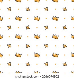 crown seamless pattern vector background