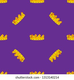 Crown seamless pattern vector illustration