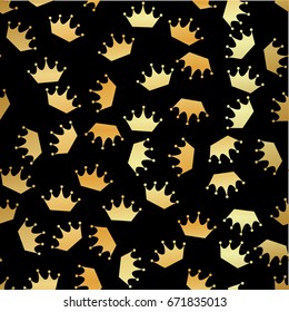 Crown seamless pattern. Vintage seamless pattern with crowns. Seamless pattern can be used for wallpaper, pattern fills, web page background, surface textures.