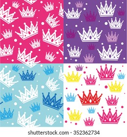 "crown seamless patterns collection" for design