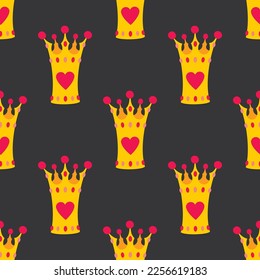 Crown seamless vector background or tile pattern