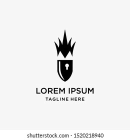 Crown Sequrity Logo  Vector Design Template . on white background .