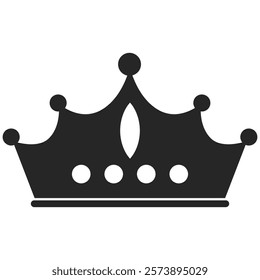 Crown set icon isolated. Queen king crown luxury royal on transporant background. Linear and silhouette icon.