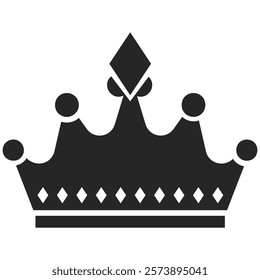 Crown set icon isolated. Queen king crown luxury royal on transporant background. Linear and silhouette icon.