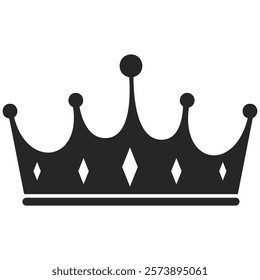 Crown set icon isolated. Queen king crown luxury royal on transporant background. Linear and silhouette icon.