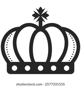 Crown set icon isolated. Queen king crown luxury royal on transporant background. Linear and silhouette icon.