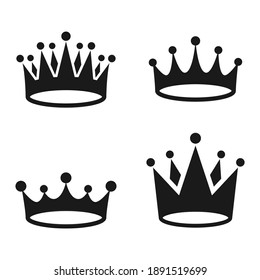 Crown set icon logo vector illustration.