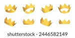 Crown set. Crown icon. Realistic style. Vector illustration.