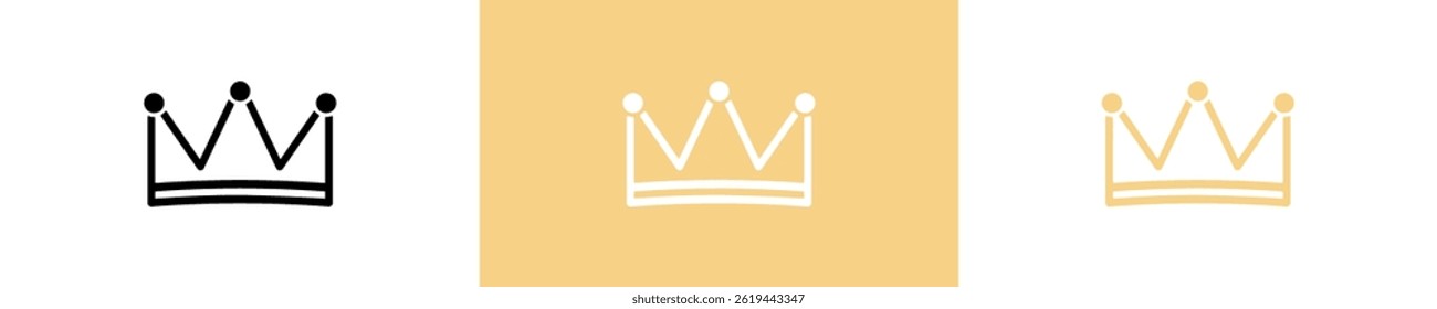 Crown set icon. Royal crown icon in vector design style. King sign. Gold crown icons