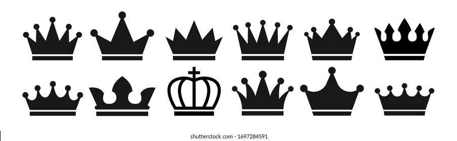 Crown set icon . Vector illustration.