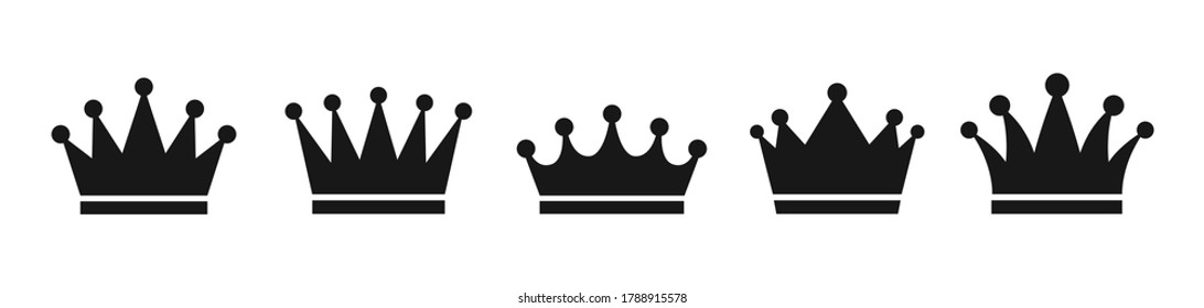 Crown set icon . Vector illustration.