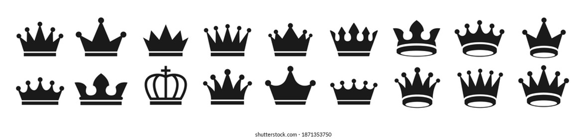 Crown set icon . Vector illustration.