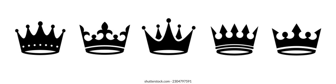 Crown set icon . Vector illustration.