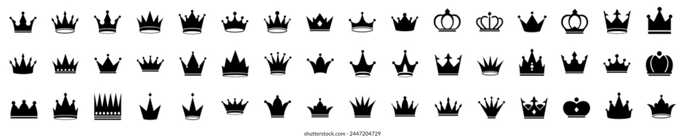 Crown set icon . Vector illustration.