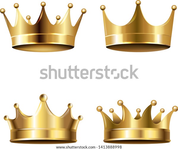 Crown Set Isolated White Background Gradient Stock Vector (Royalty Free ...