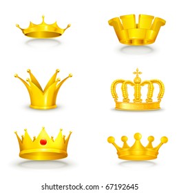 Crown set on white, eps10