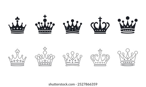 Crown vetor collection, Crown vetor Design, Crown vetor art design