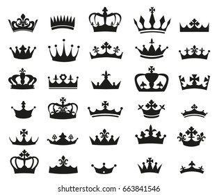 Crown set vector illustration