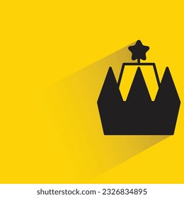 crown with shadow on yellow background