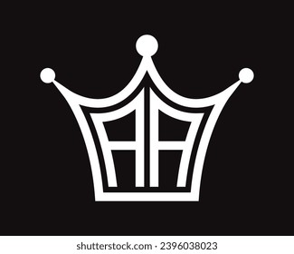 Forma de la corona Diseño del logotipo de la letra AA arte vectorial