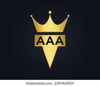 Crown shape AAA vector royal logo concept design