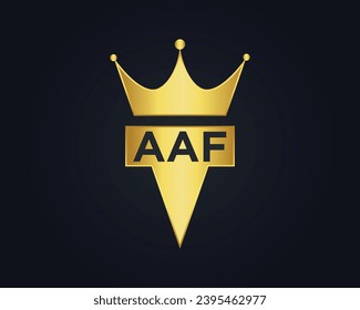 Crown shape AAF vector royal logo concept design