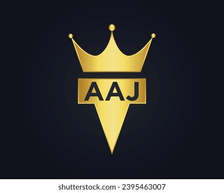 Crown shape AAJ vector royal logo concept design.