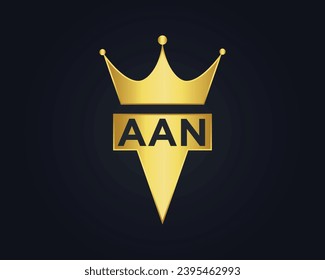 Crown shape AAN vector royal logo concept design.