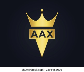 Crown shape AAX vector royal logo concept design