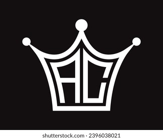 Crown shape AC letter logo design vector art