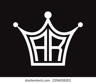 Kronform-AR-Buchstaben Logo-Design Vektorgrafik
