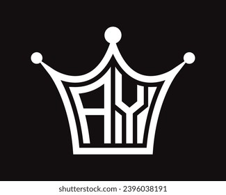 Forma de la corona AY diseño del logotipo de la letra arte vectorial
