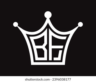 Crown shape BF letter logo design vector art