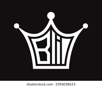 Forma de la corona Diseño del logotipo de la letra BI arte vectorial