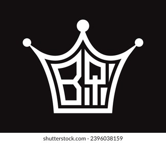 Crown shape BQ letter logo design vector art