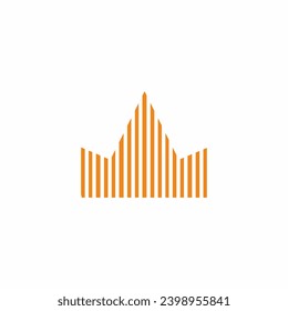 the crown shape with the building becomes a logo
