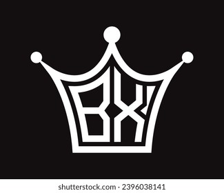 Dibujo vectorial del logotipo de la letra BX de forma corona.