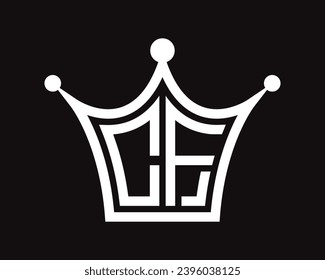 Crown shape CF letter logo design vector art.